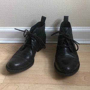 Born Black Leather Booties 7.5